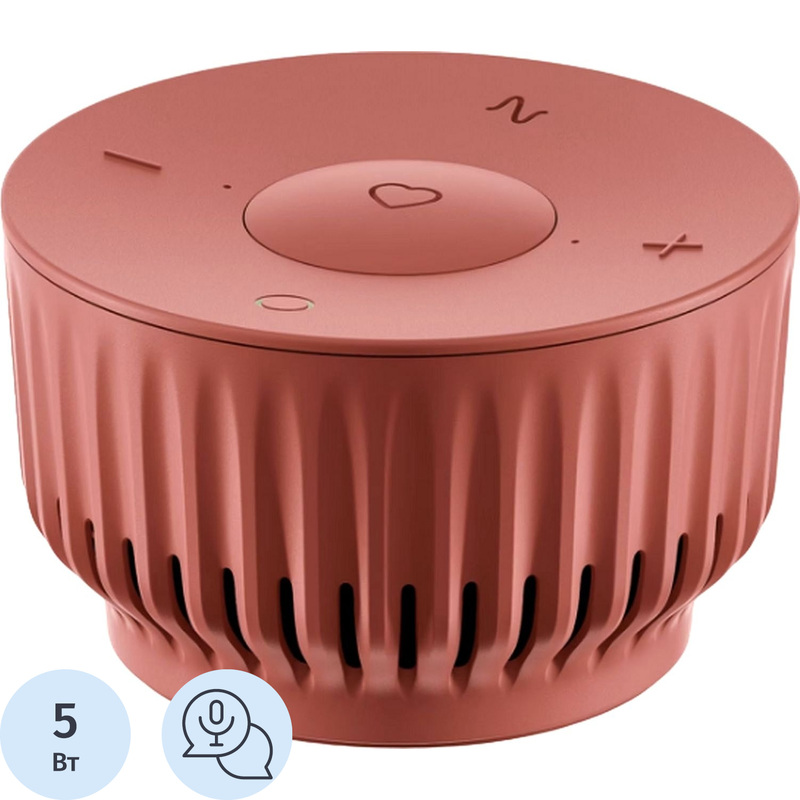 Изображение товара Умная колонка Sber SberBoom Mini красная с подсветкой и микрофоном