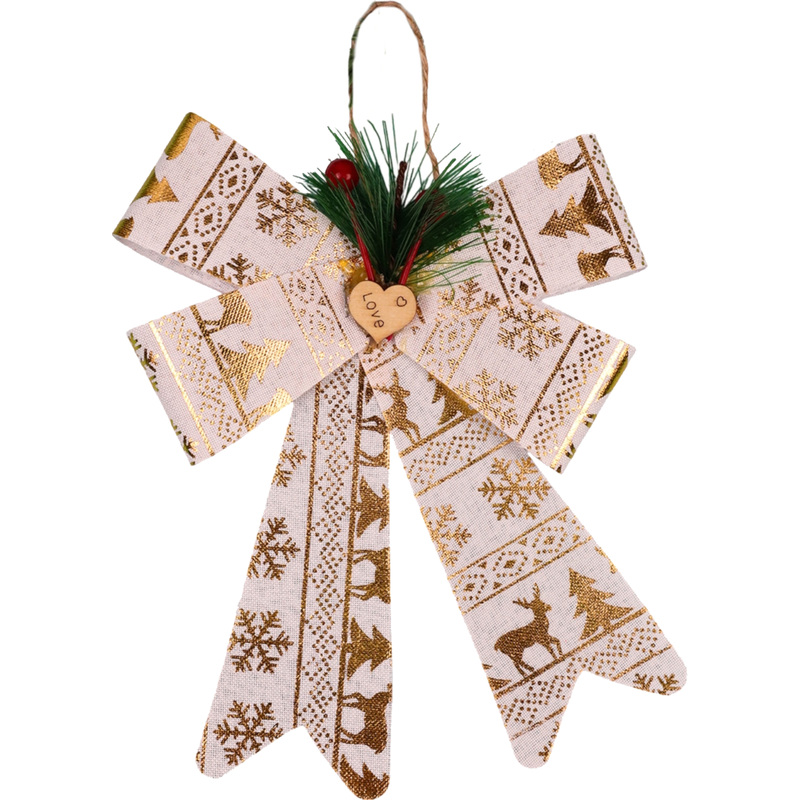 Изображение товара Бант текстильный новогодний Miland 20x17 см золотистый