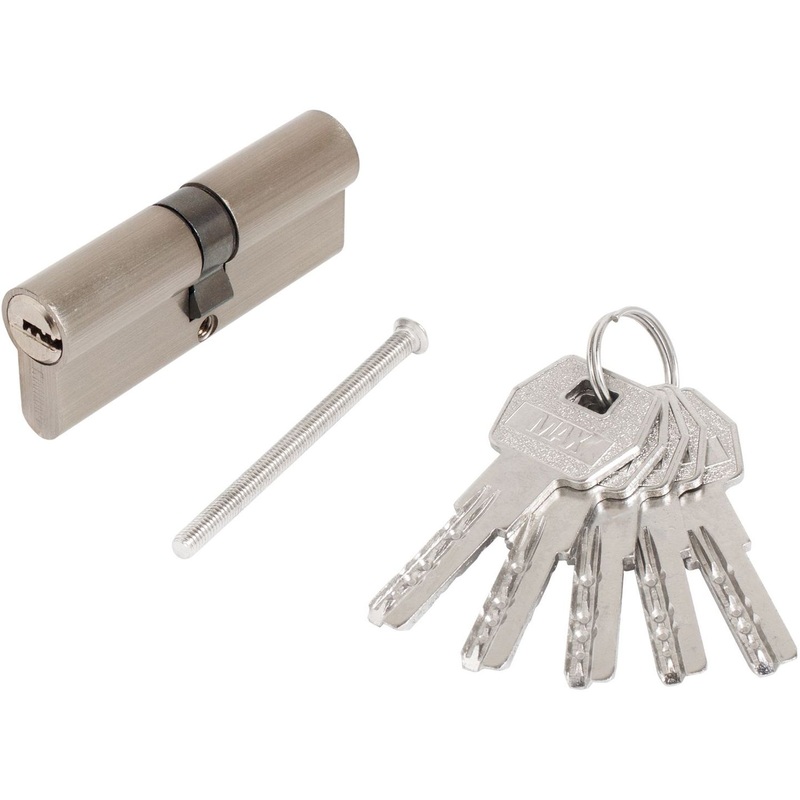 Изображение товара Врезной дверной замок Max 80 цилиндровый с перфоключем матовый никель