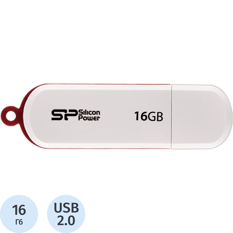Изображение товара Флешка USB 2.0 16 ГБ Silicon Power Luxmini 320 белая