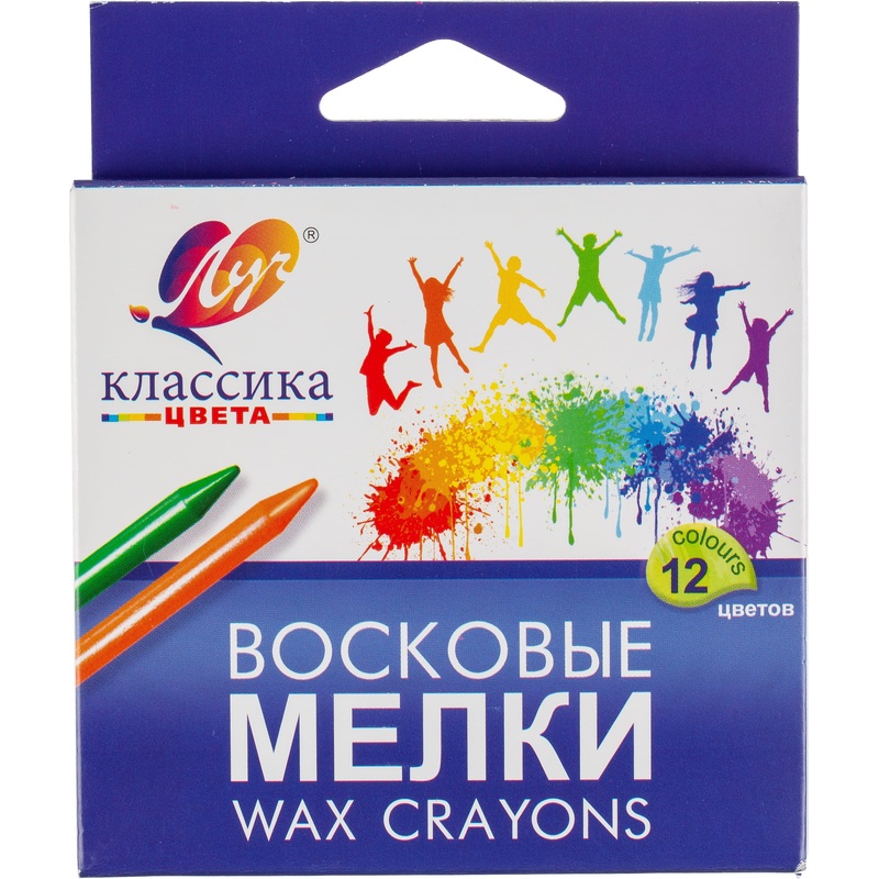 Изображение товара Мелки восковые Луч Классика круглые 12 цветов для рисования и развития детей