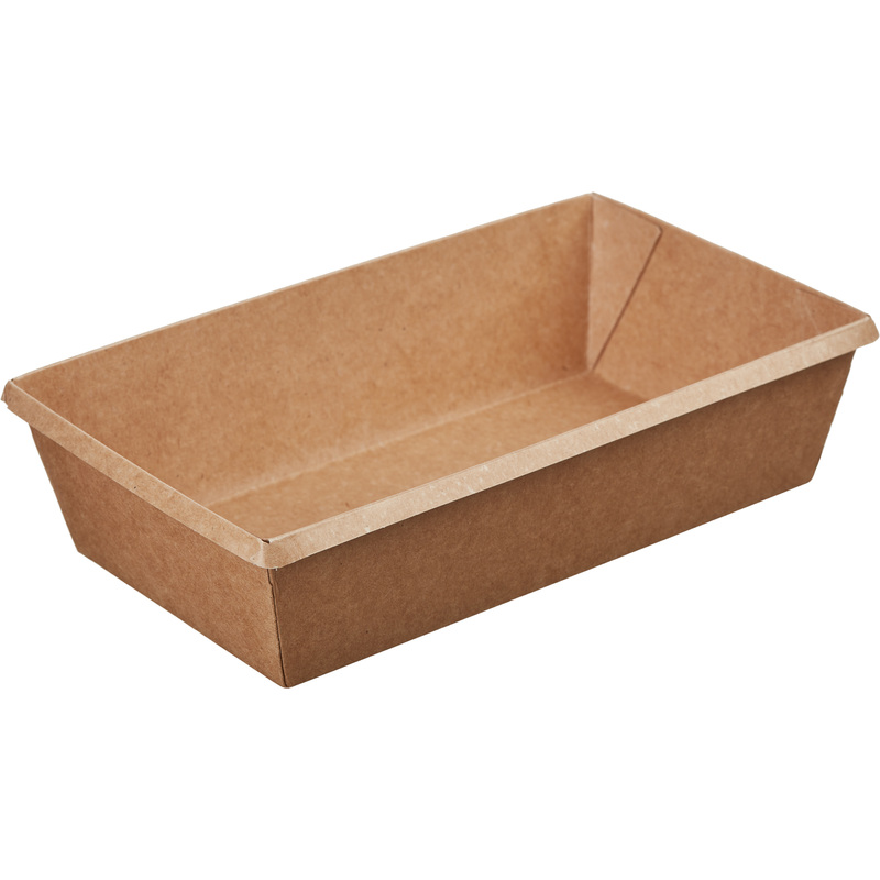 Изображение товара Бумажный контейнер без крышки OneClick 800 мл коричневый (200х120х55 мм, 300 штук в упаковке)