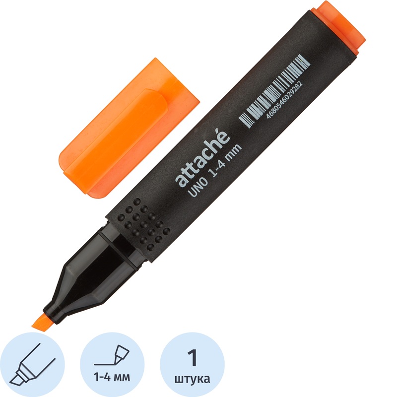 Изображение товара Текстовыделитель Attache Economy Uno оранжевый (толщина линии 1-4 мм)