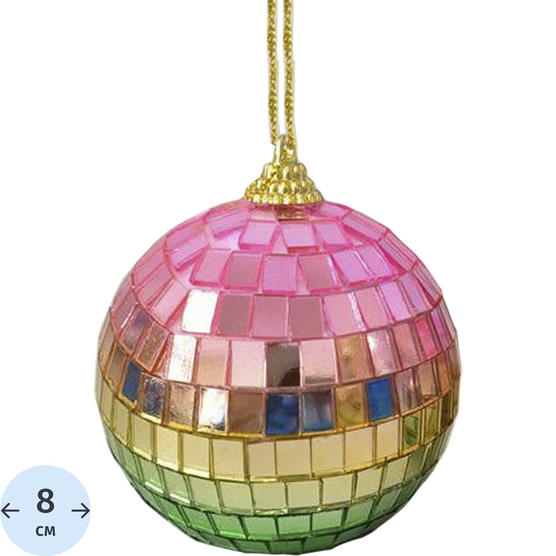 Изображение товара Ёлочный шар новогодний Magic Time стекло/пенопласт разноцветный (диаметр 8 см)