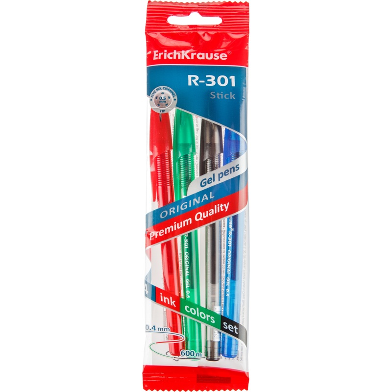 Изображение товара Набор гелевых ручек Erich Krause R-301 Original Gel Stick 4 цвета