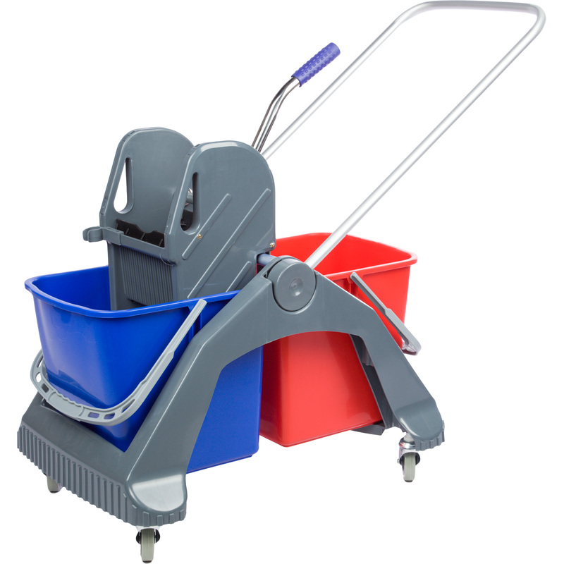 Изображение товара Тележка уборочная 2-ведерная с отжимом 2x26 л для влажной уборки