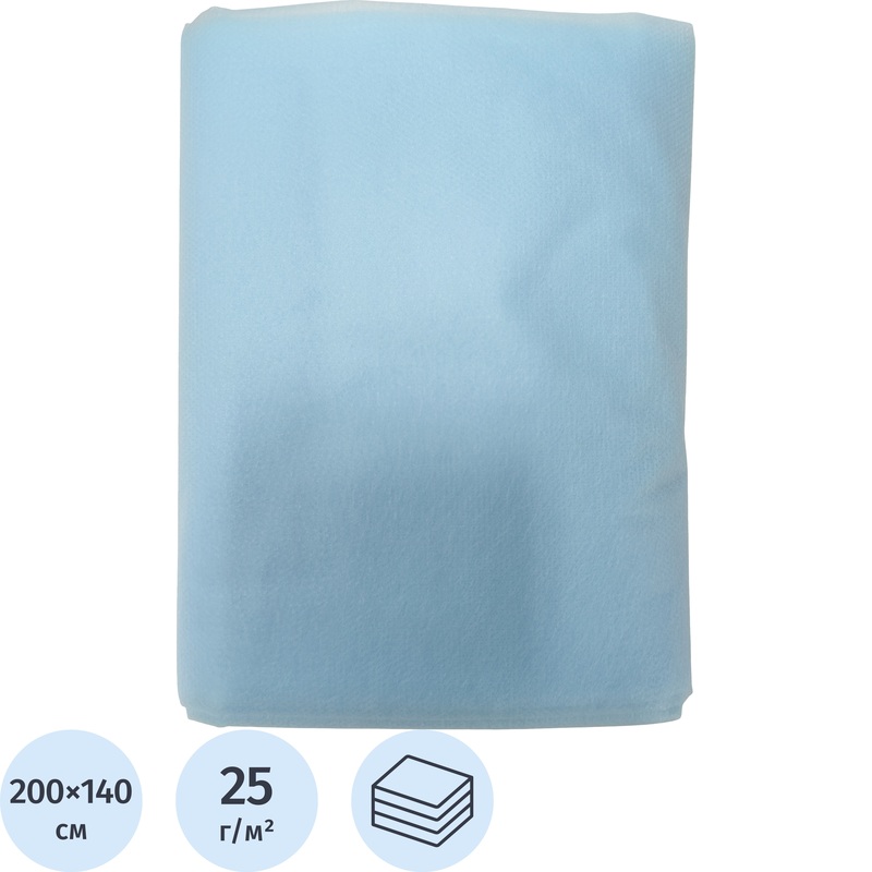 Изображение товара Одноразовая стерильная простыня Инмедиз 200x140 голубая 25 г/кв.м для медицины и спа