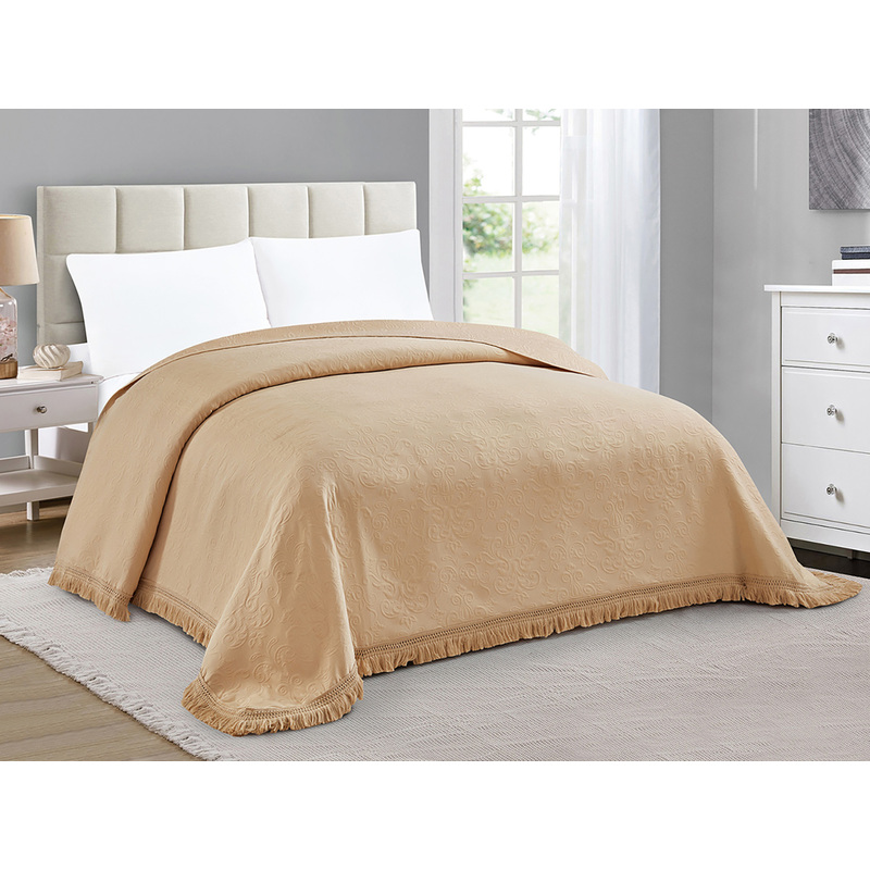 Изображение товара Покрывало Cleo Bosqua полиэстер/хлопок 220x240 см кремовое