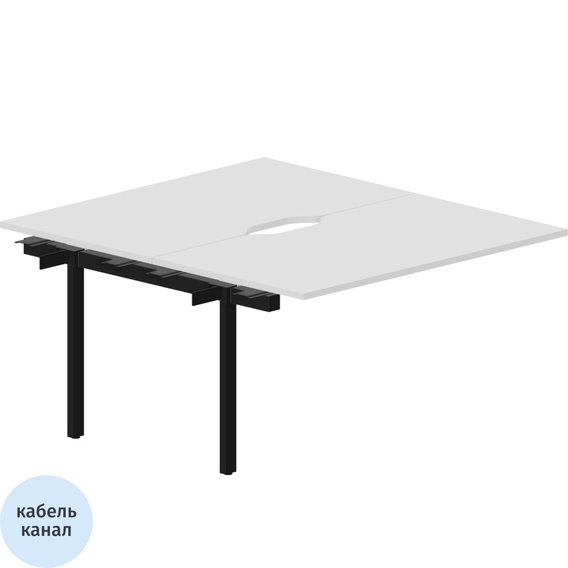 Изображение товара Стол прямой Strike белый или чёрный офисный 1380x1566x750 мм