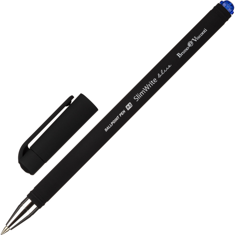 Изображение товара Шариковая ручка Bruno Visconti SlimWrite Black с синими чернилами 0.4 мм