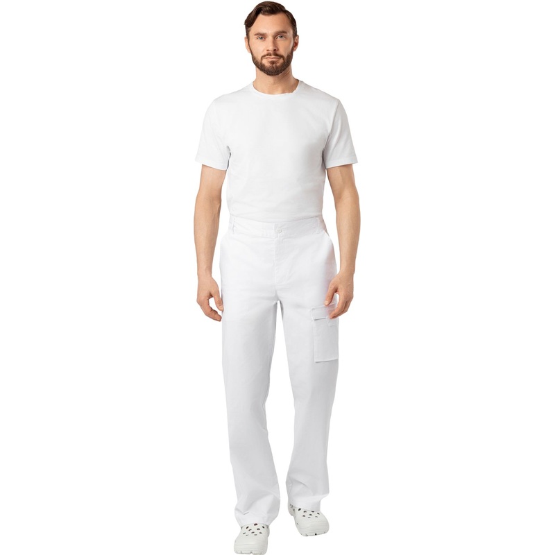 Изображение товара Мужские медицинские белые брюки размеры 54 Рост 182-188 см