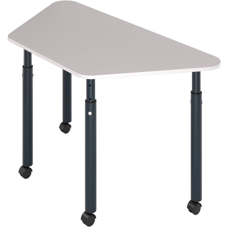 Изображение товара Учебный стол Комус Мебель трапециевидный серый регулируемый 1200х600 мм