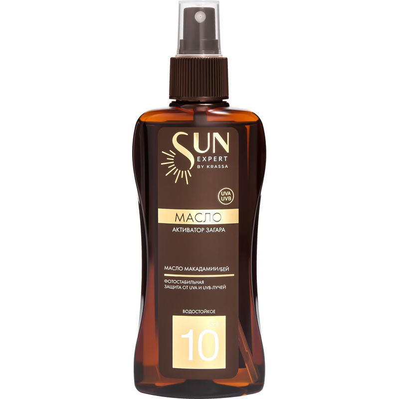 Изображение товара Масло для загара Sun Expert с маслом макадамии SPF10 180 мл интенсивный загар