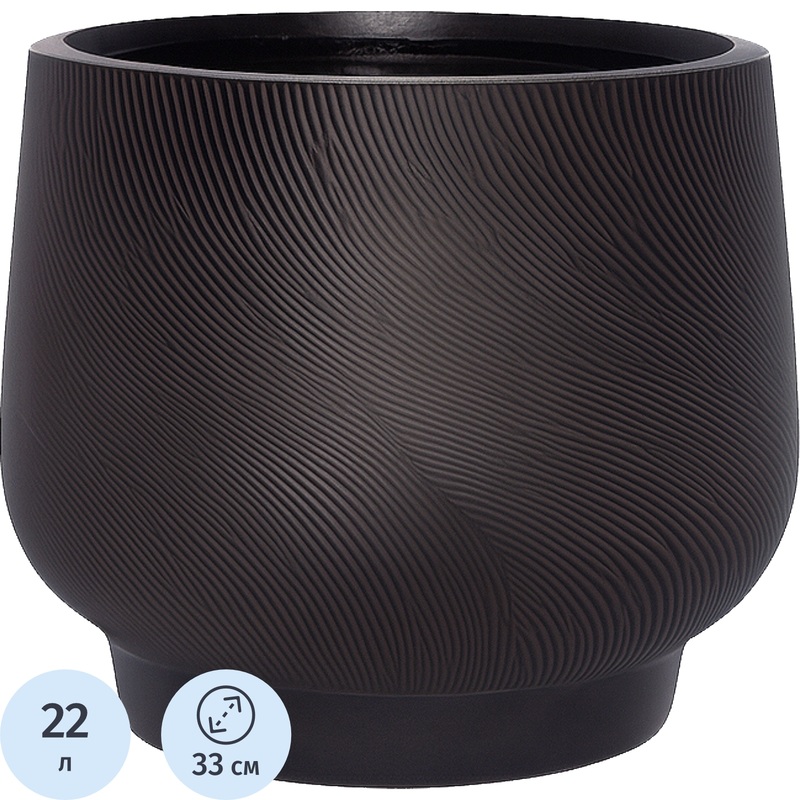 Изображение товара Кашпо Idealist lite Лира 22 л чёрное (29x33 см)
