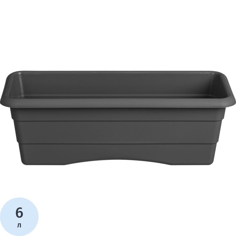 Изображение товара Ящик балконный Гарден №1 графит 40x17x14 см для растений
