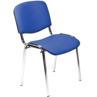 Стул офисный Easy Chair Изо синий искусственная кожа металл  хромированный (550734)