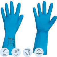 Перчатки латексные Vileda Professional с хлопковым напылением синие  (размер 8.5-9, L, 174355)