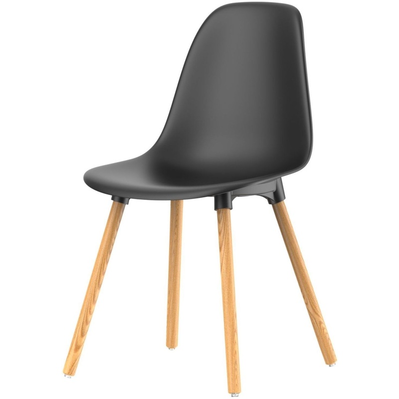 Изображение товара Стул обеденный Brava чёрный с каркасом из дерева и сиденьем из пластика