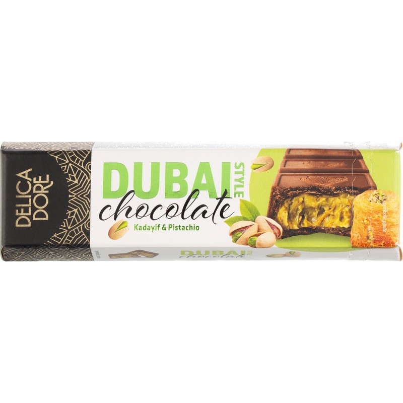 Изображение товара Шоколад Delicadore Dubai Style молочный с фисташково-ореховой начинкой и кадаифом 70 г