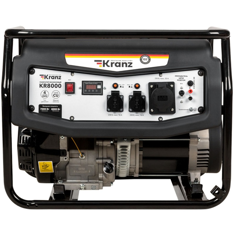 Изображение товара Генератор бензиновый Kranz KR8000 8 кВт с системой AVR для дома и стройки