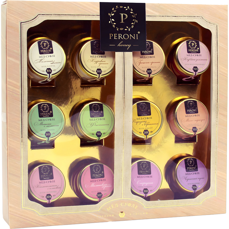 Изображение товара Мед-суфле Peroni-honey 12 вкусов в подарочной упаковке 360 г