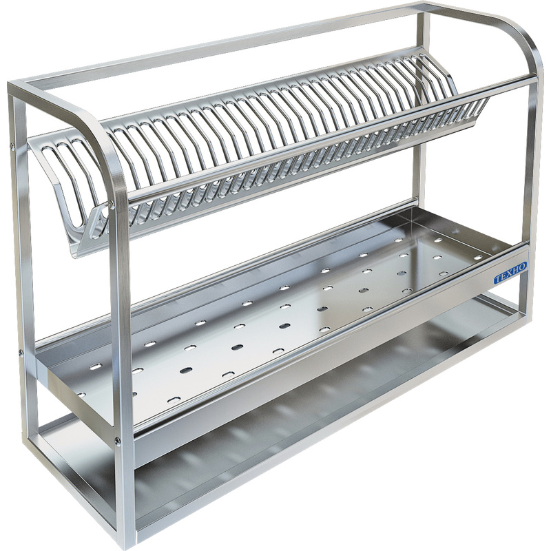 Изображение товара Настенная полка для посуды из нержавеющей стали Aisi 304 950х300х600 мм ПН-328/900