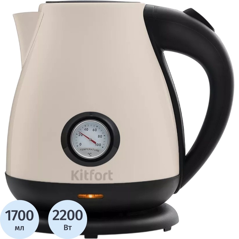 Изображение товара Чайник электрический Kitfort КТ-642-3 бежевый Изображение товара Чайник электрический Kitfort КТ-642-3 бежевый