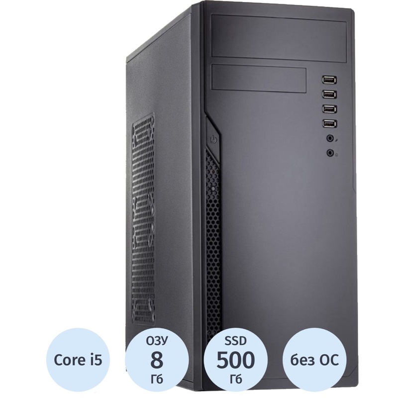 Изображение товара Системный блок ProMega jet Office 240 Core i5 12400, 8 ГБ, SSD 500 ГБ