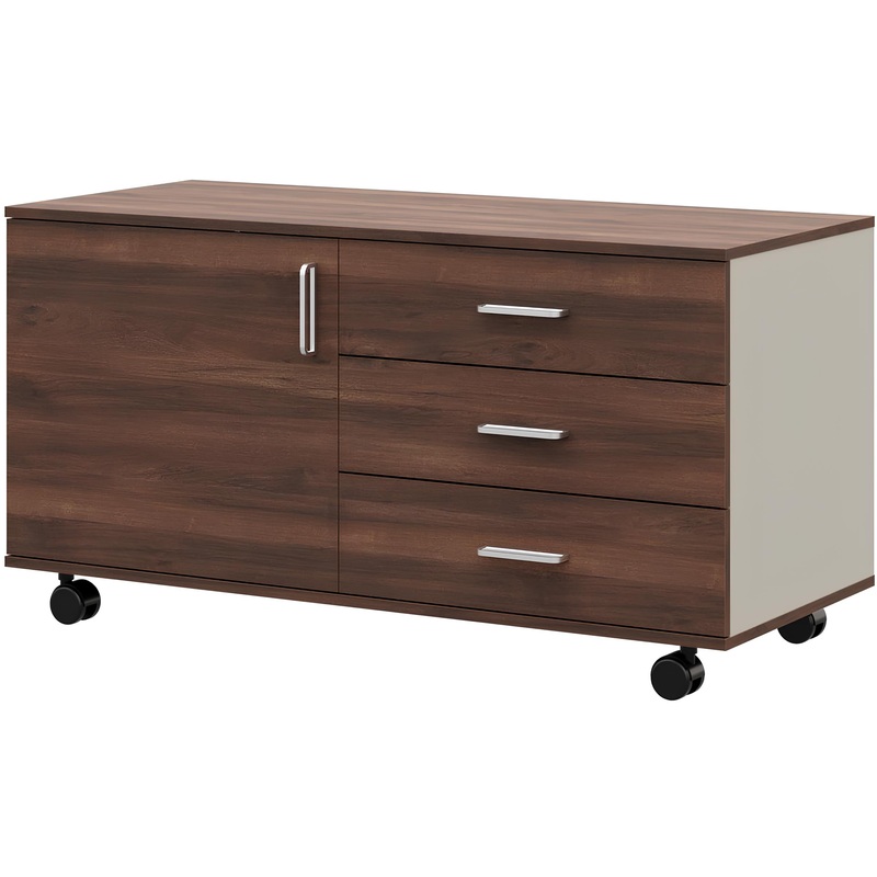 Изображение товара Тумба под фригобар Fregat Easy to lead орех бакаут/серый 1216х530х638 мм 3 ящика