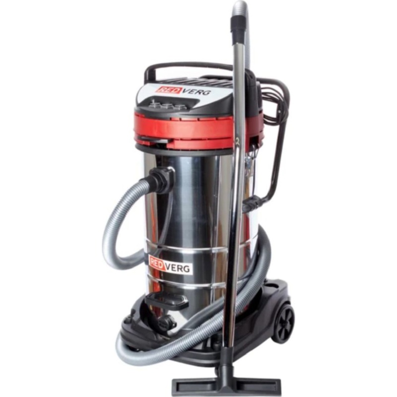 Изображение товара Пылесос строительный Redverg RD-VC3000 100S с 3 моторами и функцией сбора жидкости