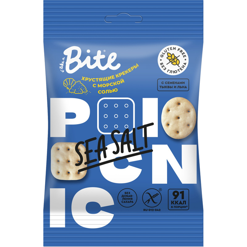 Изображение товара Крекер Bite с морской солью 60 г