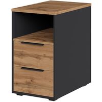 Тумба приставная K-Loft (дуб натуральный/графит, 436х670х752 мм, 2  ящика)