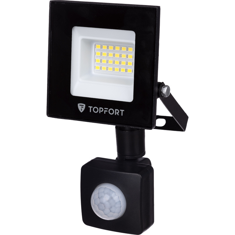 Изображение товара Прожектор светодиодный TOPFORT 20 Вт с датчиком движения и IP65 для наружного освещения