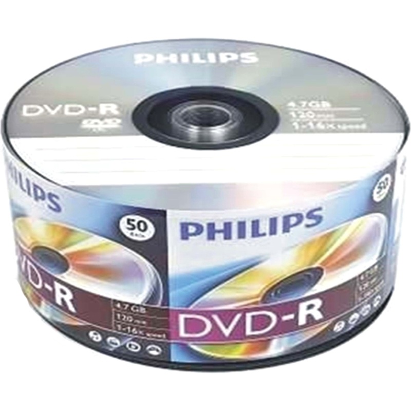 Изображение товара Диск DVD-R Philips 4.7 ГБ 16x bulk DM4S6U50F/97 (50 штук в упаковке)