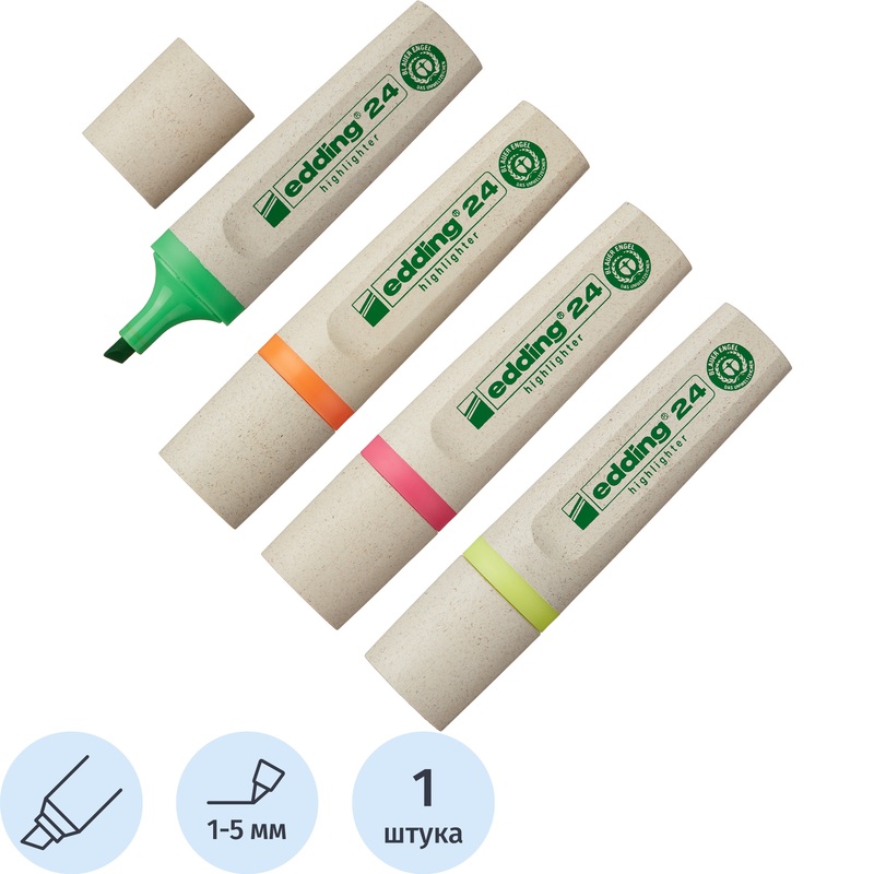 Изображение товара Набор текстовыделителей Edding Eco E-24/4S 4 цвета на водной основе