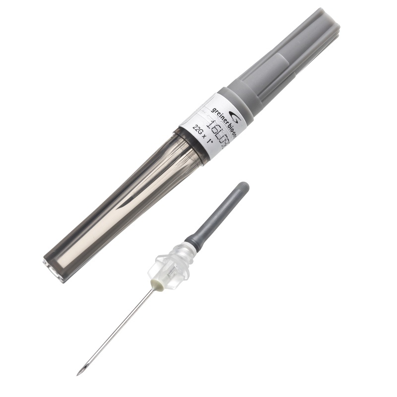 Изображение товара Игла двусторонняя Vacuette Visio plus 22G 0.7x25 мм черная с визуальной камерой 100 штук