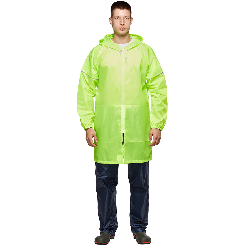 Изображение товара Плащ влагозащитный Ивент Блик жёлтый с капюшоном и светоотражающим кантом размер 60-62