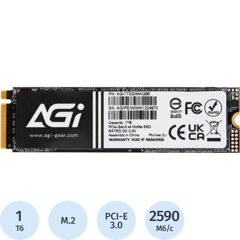 Изображение товара SSD накопитель Agi AI298 1 ТБ (AGI1T0GIMAI298-CB) Изображение товара SSD накопитель Agi AI298 1 ТБ (AGI1T0GIMAI298-CB)