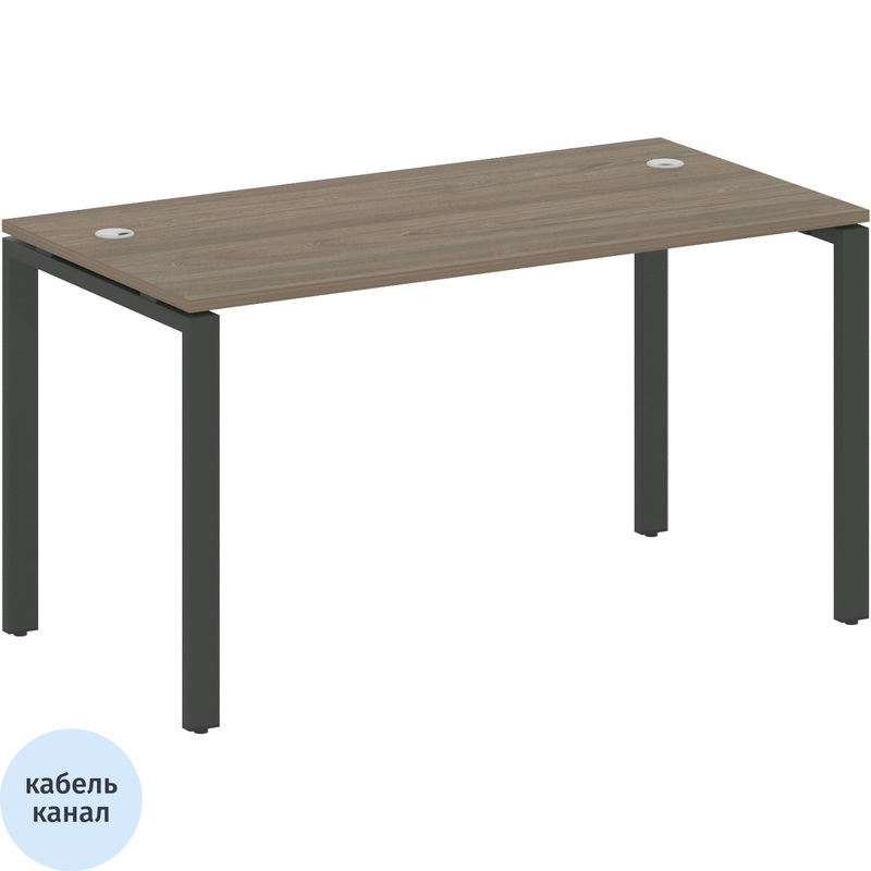 Изображение товара Стол прямой Metal System Style БП.СП-3 Вяз благородный/антрацит 1400х720х750 мм