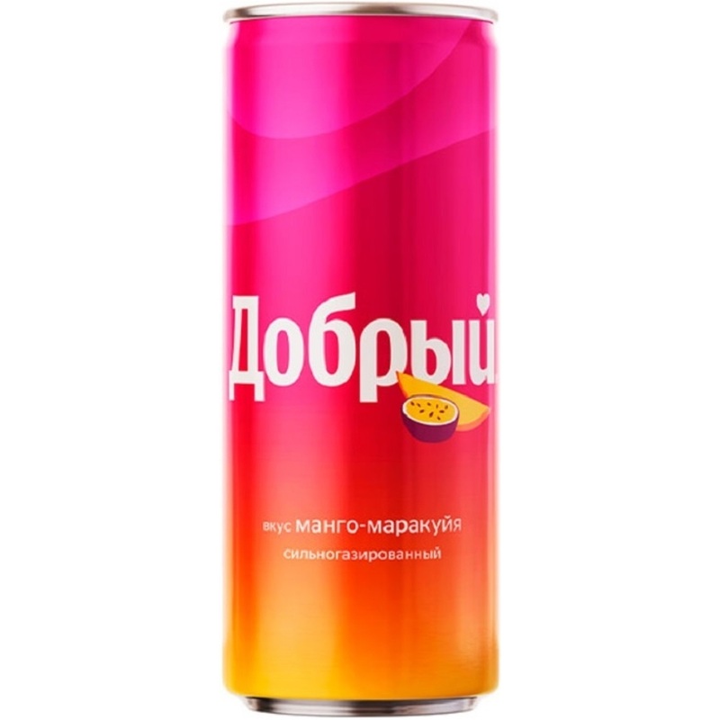 Изображение товара Газированный напиток Добрый манго-маракуя 0.33 л сильногазированный в жестяной банке