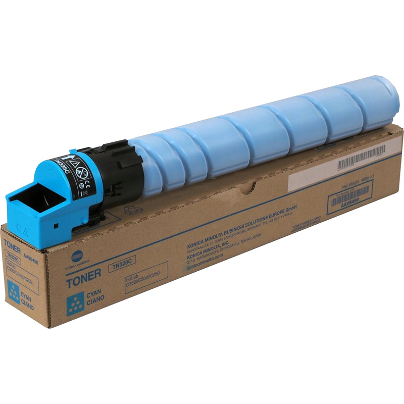 Изображение товара Лазерный картридж Konica Minolta TN-328C голубой оригинальный для bizhub C серии