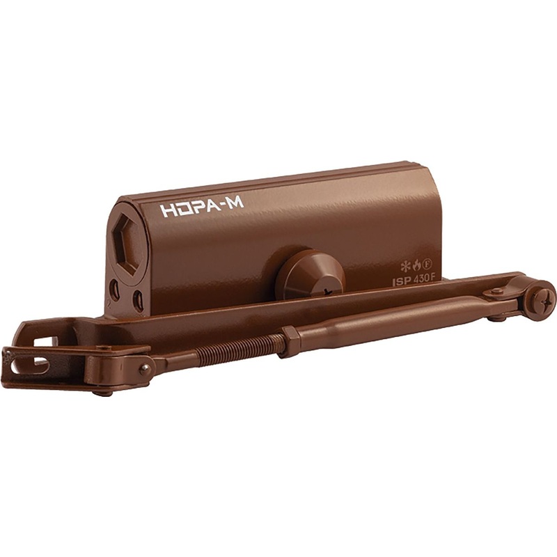 Изображение товара Доводчик дверной Isparus 430 до 110 кг коричневый с регулировкой и фиксацией