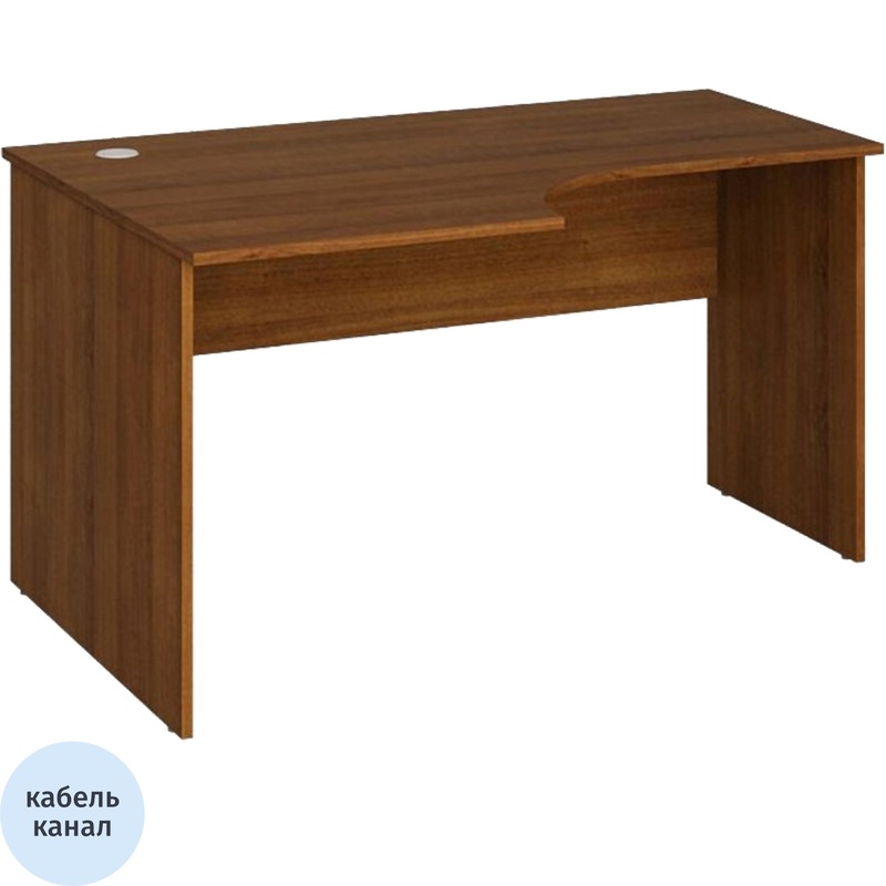 Изображение товара Эргономичный левый рабочий стол СП-Бюджет 2364 из ЛДСП с кабель-каналом
