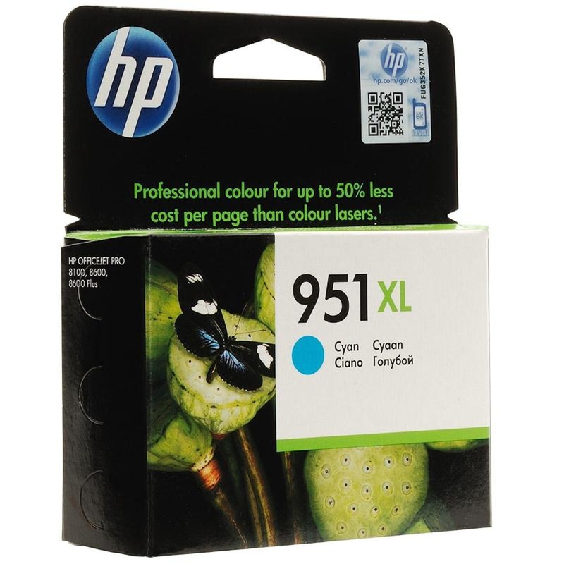 Изображение товара Картридж струйный HP 951XL CN046AE голубой оригинальный повышенной емкости