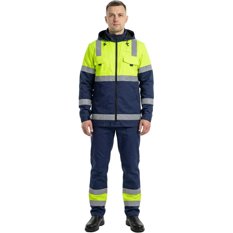 Изображение товара Костюм рабочий летний мужской с СОП синий/лимонный (размер 80-84 (40-42), рост 182-188)