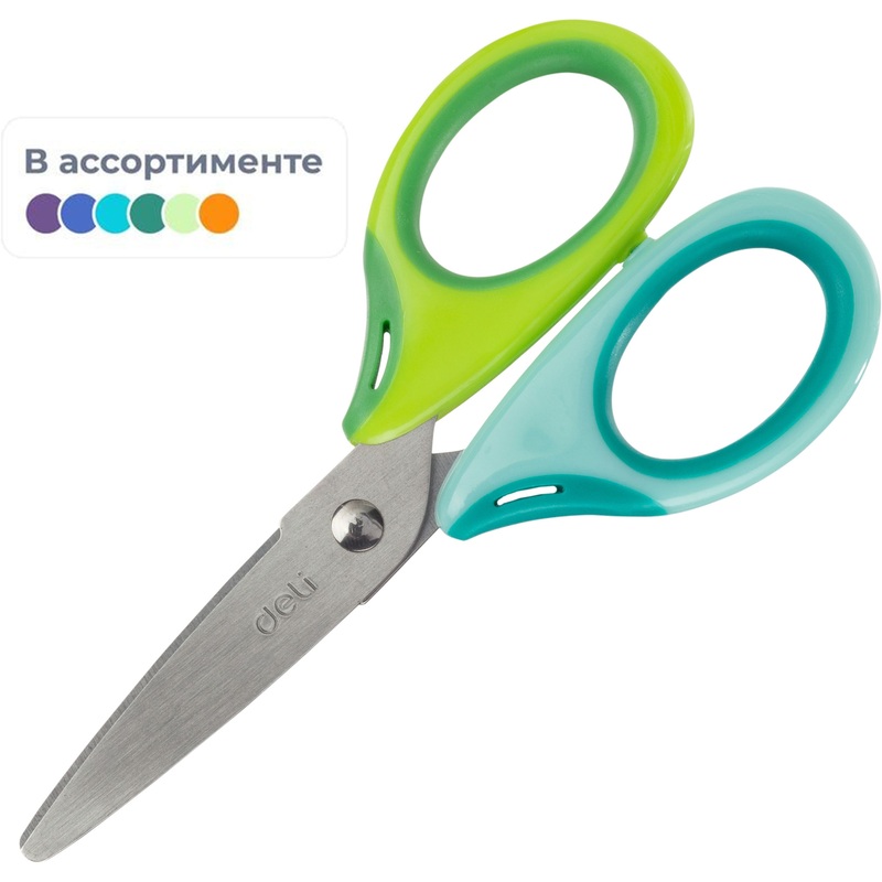 Изображение товара Ножницы детские Deli E6068 Neon 135 мм универсальные тупоконечные