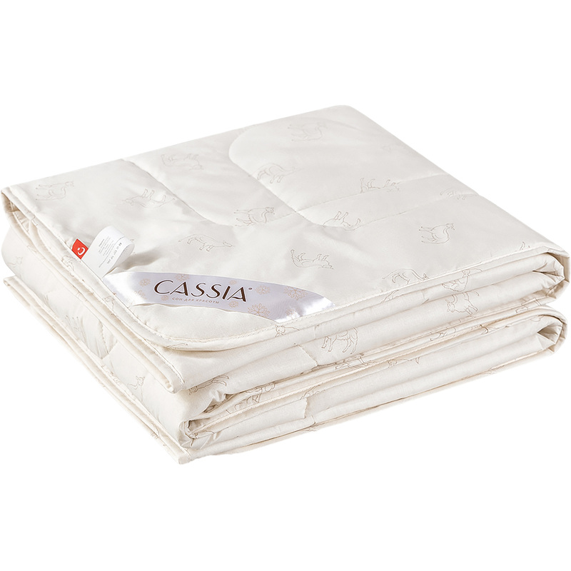 Изображение товара Одеяло евро Cassia Жемчужина Тибета 200x220 см стёганое с кантом светло-бежевое