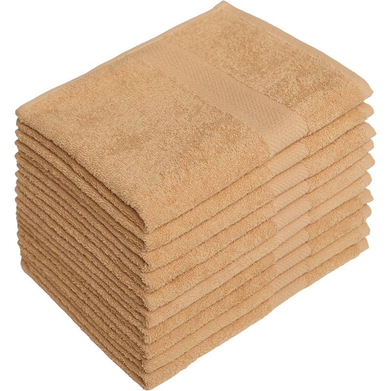 Изображение товара Набор махровых полотенец 10 штук 40x70 см бежевые высокого качества
