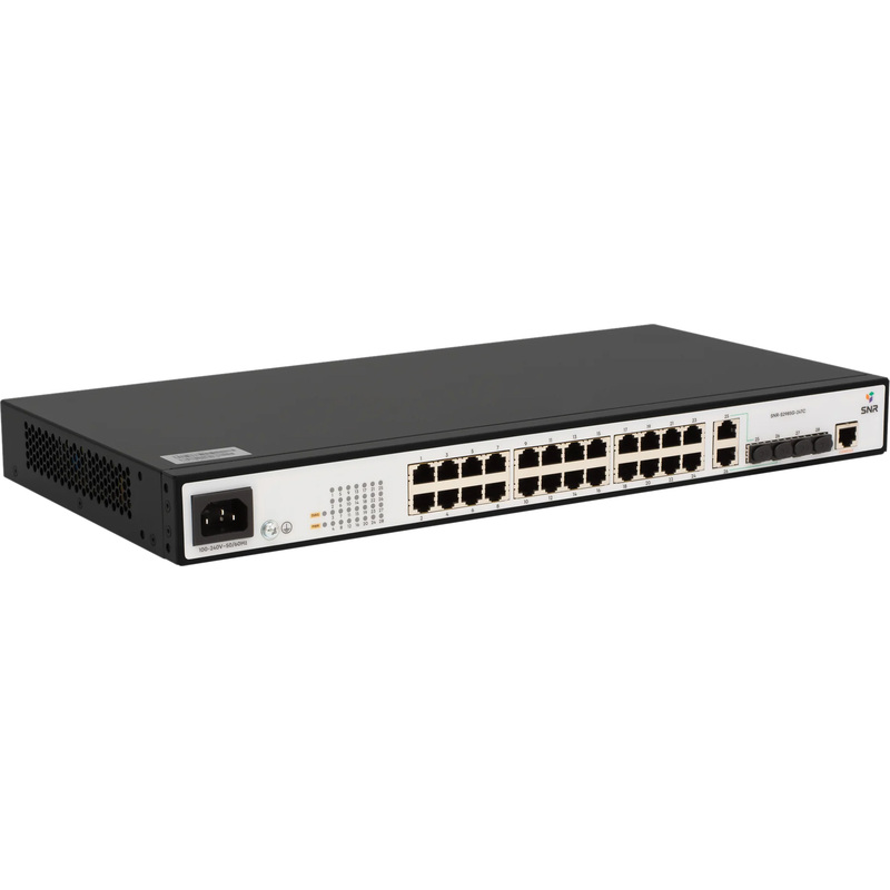 Изображение товара Управляемый коммутатор SNR 24 портов 1 Гбит/с с SFP и стойкой Изображение товара Управляемый коммутатор SNR 24 портов 1 Гбит/с с SFP и стойкой