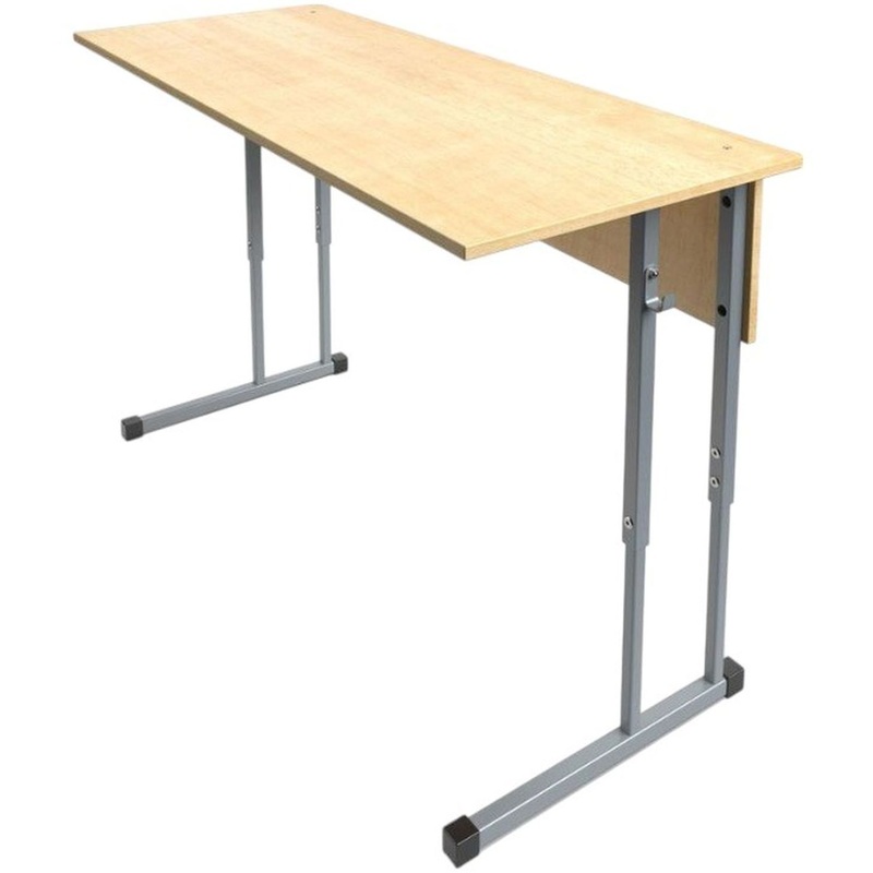 Изображение товара Парты растущие двухместные клён/серый для детей 3-7 лет